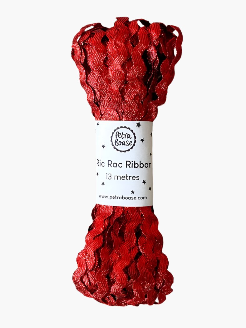 Ruby Red Metallic Ric Rac Ribbon