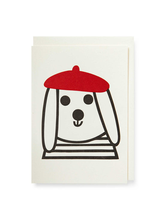 Dog in a Beret Card