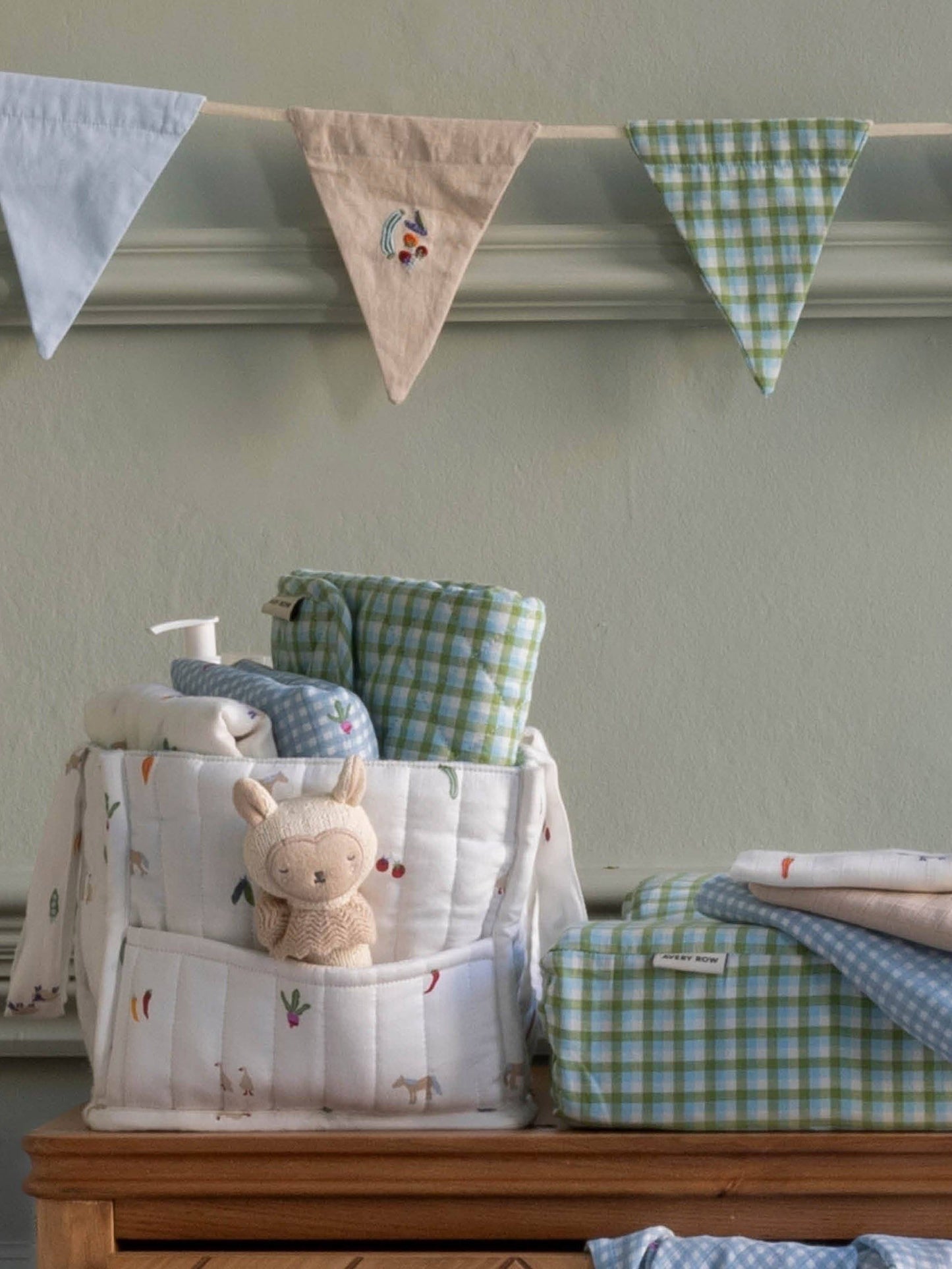 Greenhouse Gingham Cotton Travel Baby Changing Mat