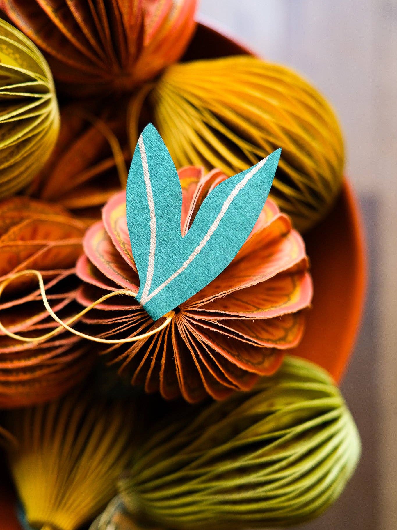 Orange Honeycomb Ornament