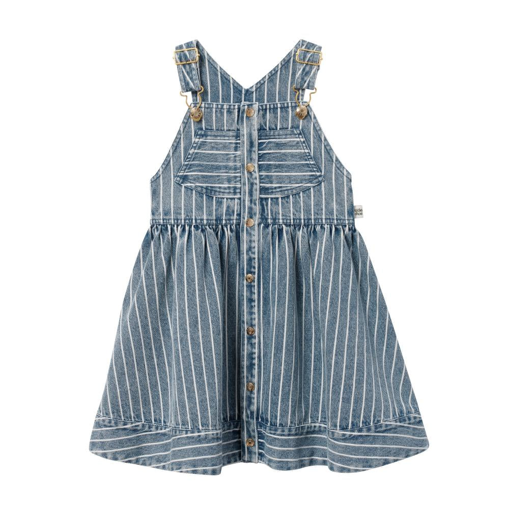 Pinstripe Denim Pinafore