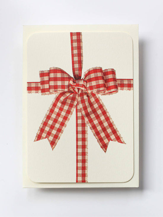 Gingham Bow Greeting Card