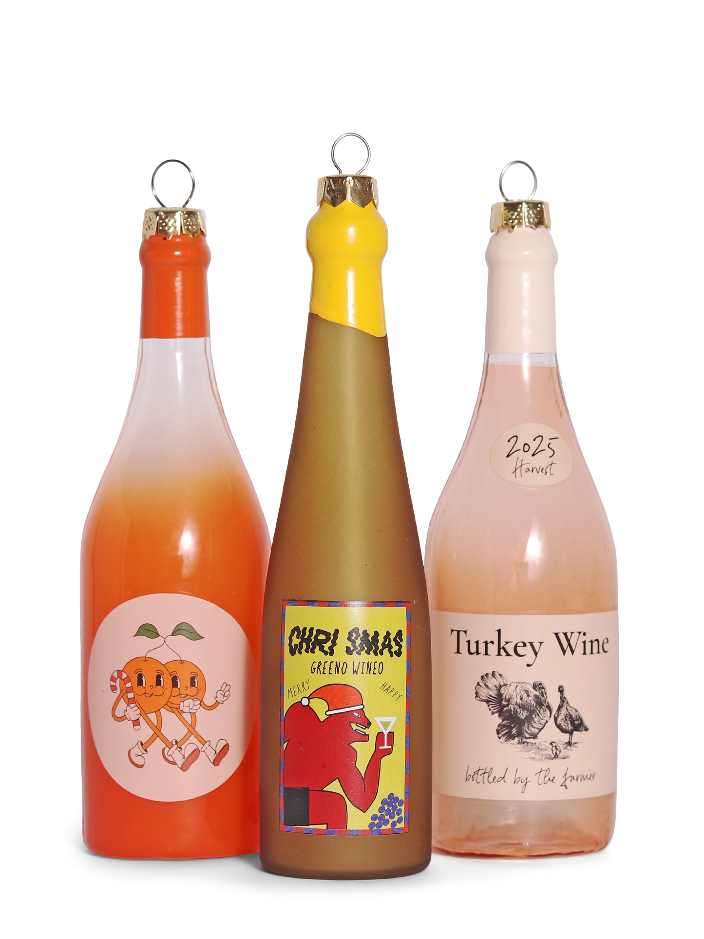 Orange Wine Glass Decoration