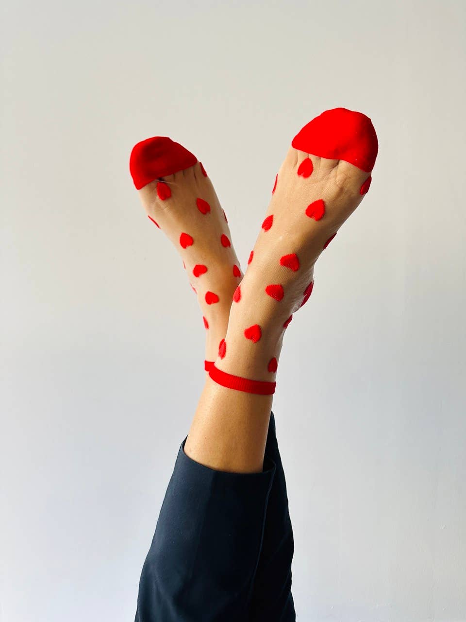 Laure Red Hearts Socks