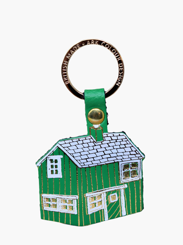 Green Log Cabin Key Fob