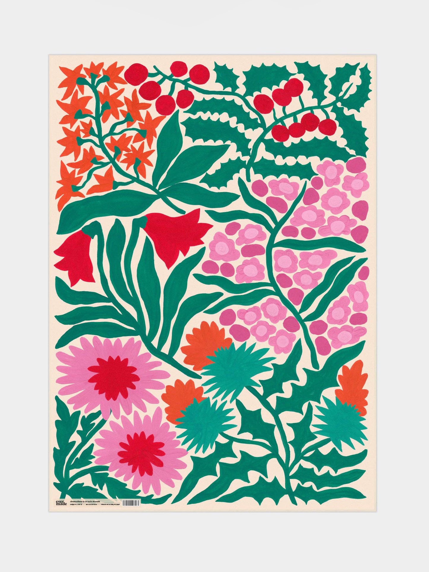 Christmas Flowers Gift Wrap