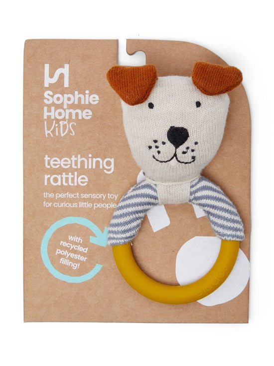 Dog Knit & Silicone Teether Rattle