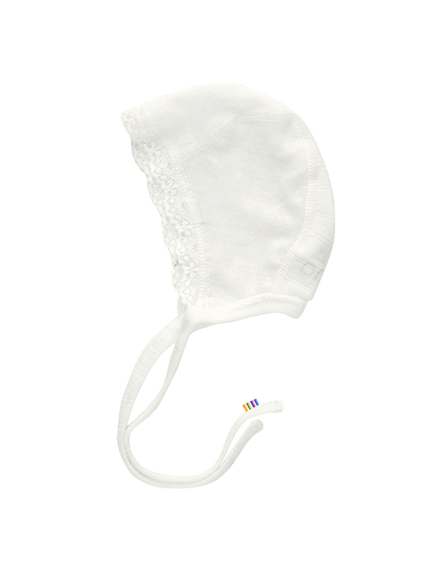 Off White Wool & Silk Bonnet