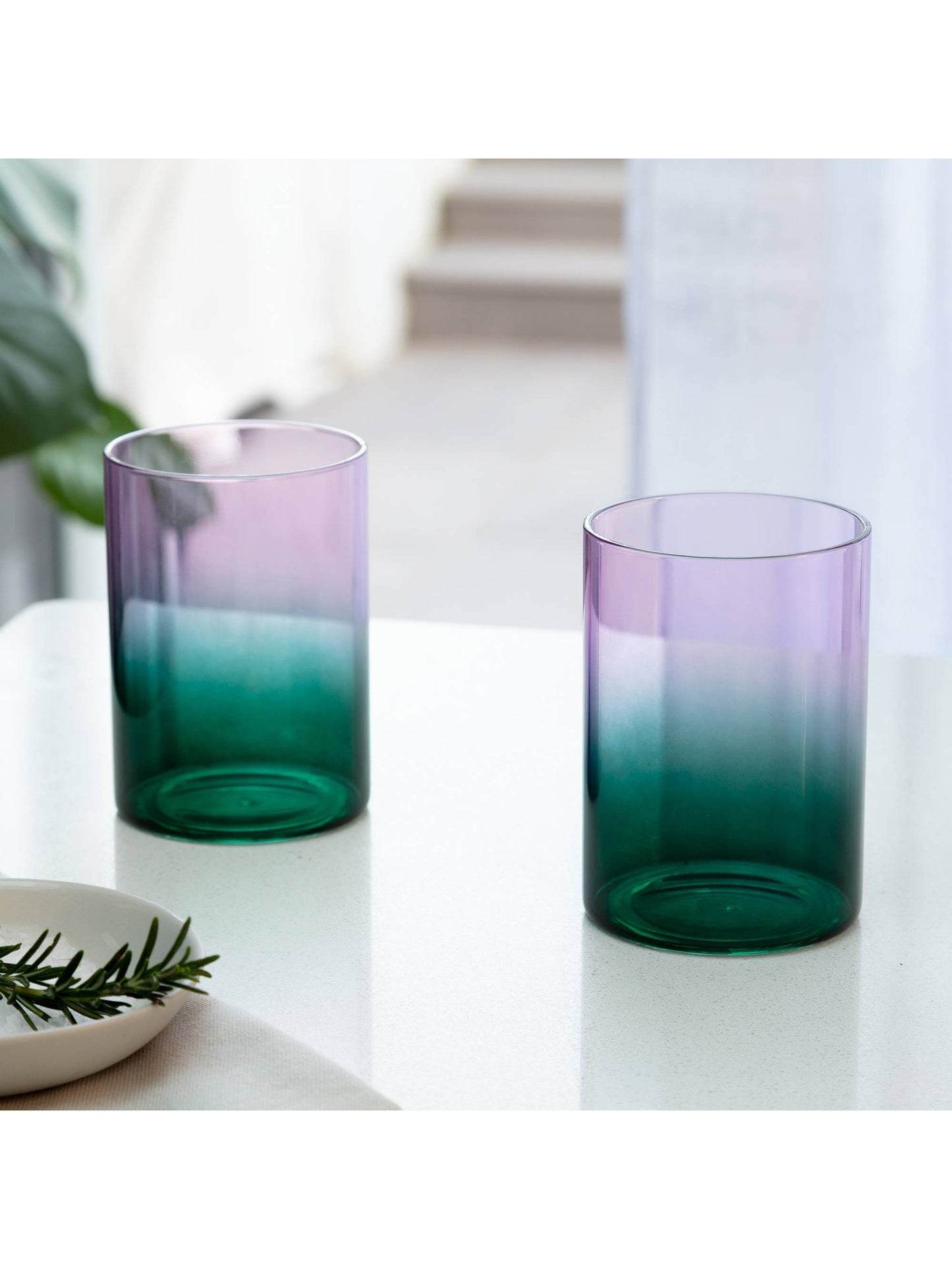 Lilac & Teal Two Tone Gradient Glasses
