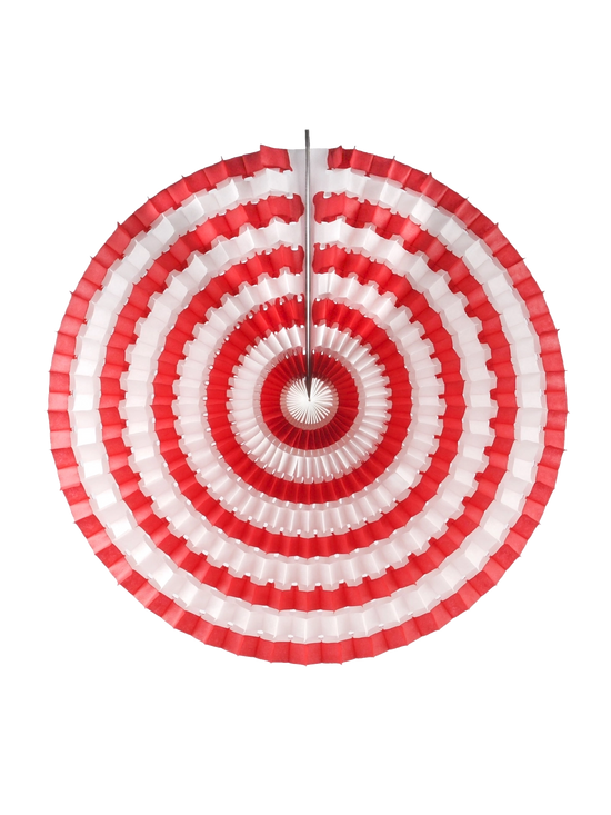 Red & White Striped Fan