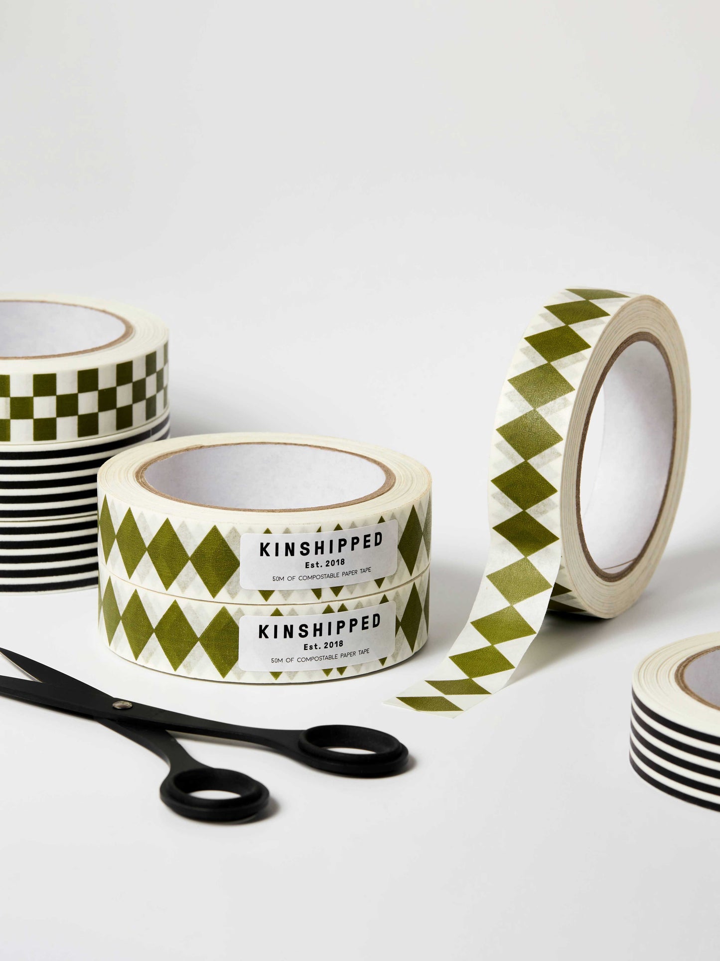 Moss Green Diamond Paper Tape