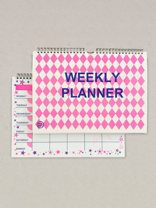 Blue & Pink Diamond Weekly Planner
