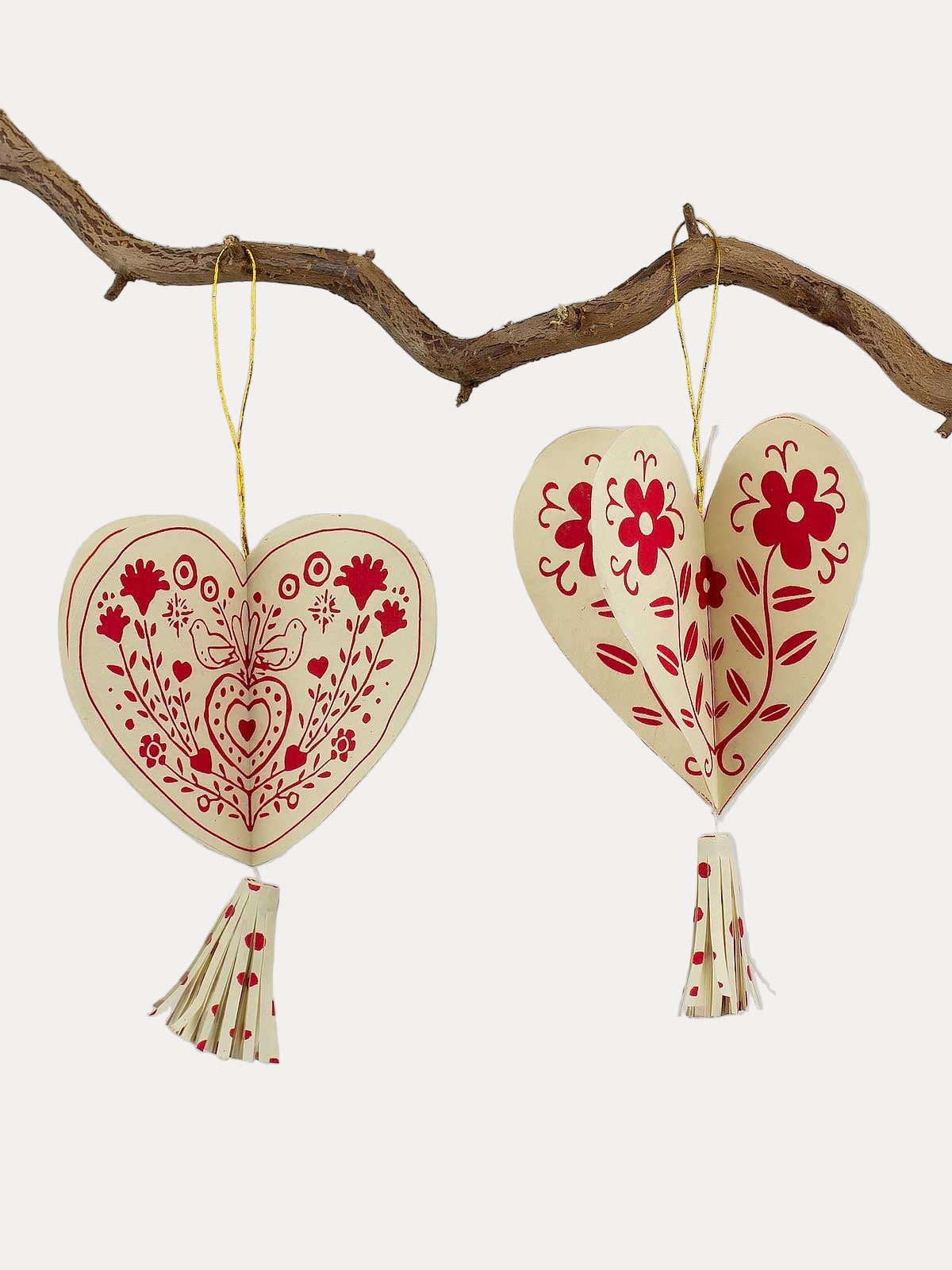 Folk Hearts Decorations