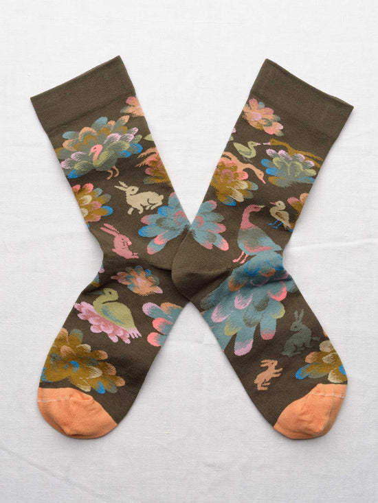 Khaki Peacock Socks
