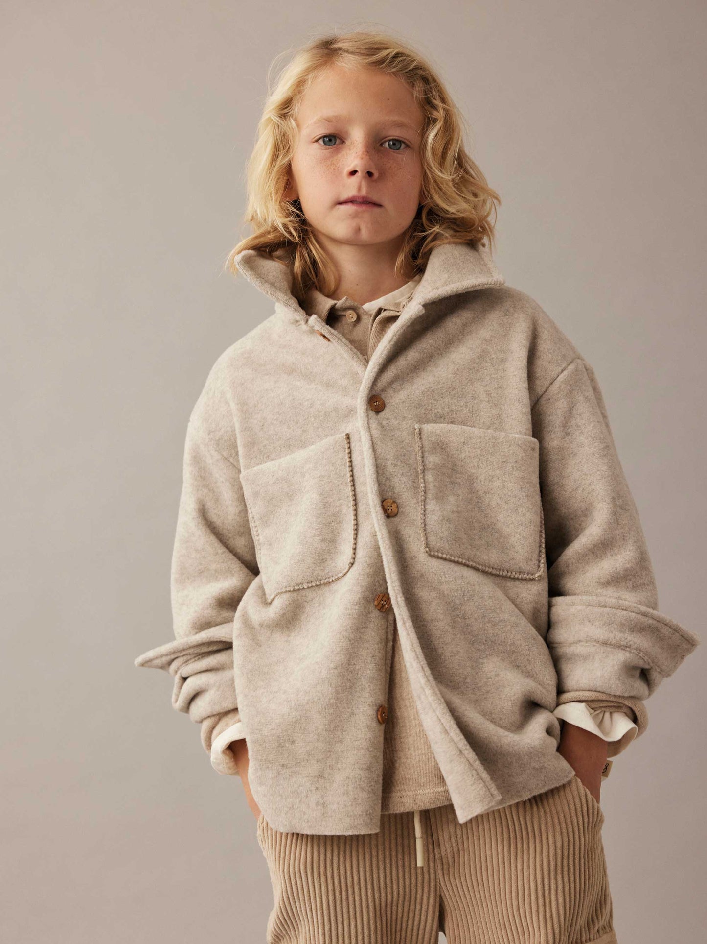 Soft Melange Bamboo Shirt Jacket