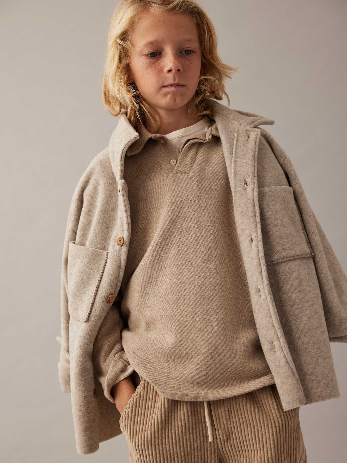 Soft Melange Bamboo Shirt Jacket