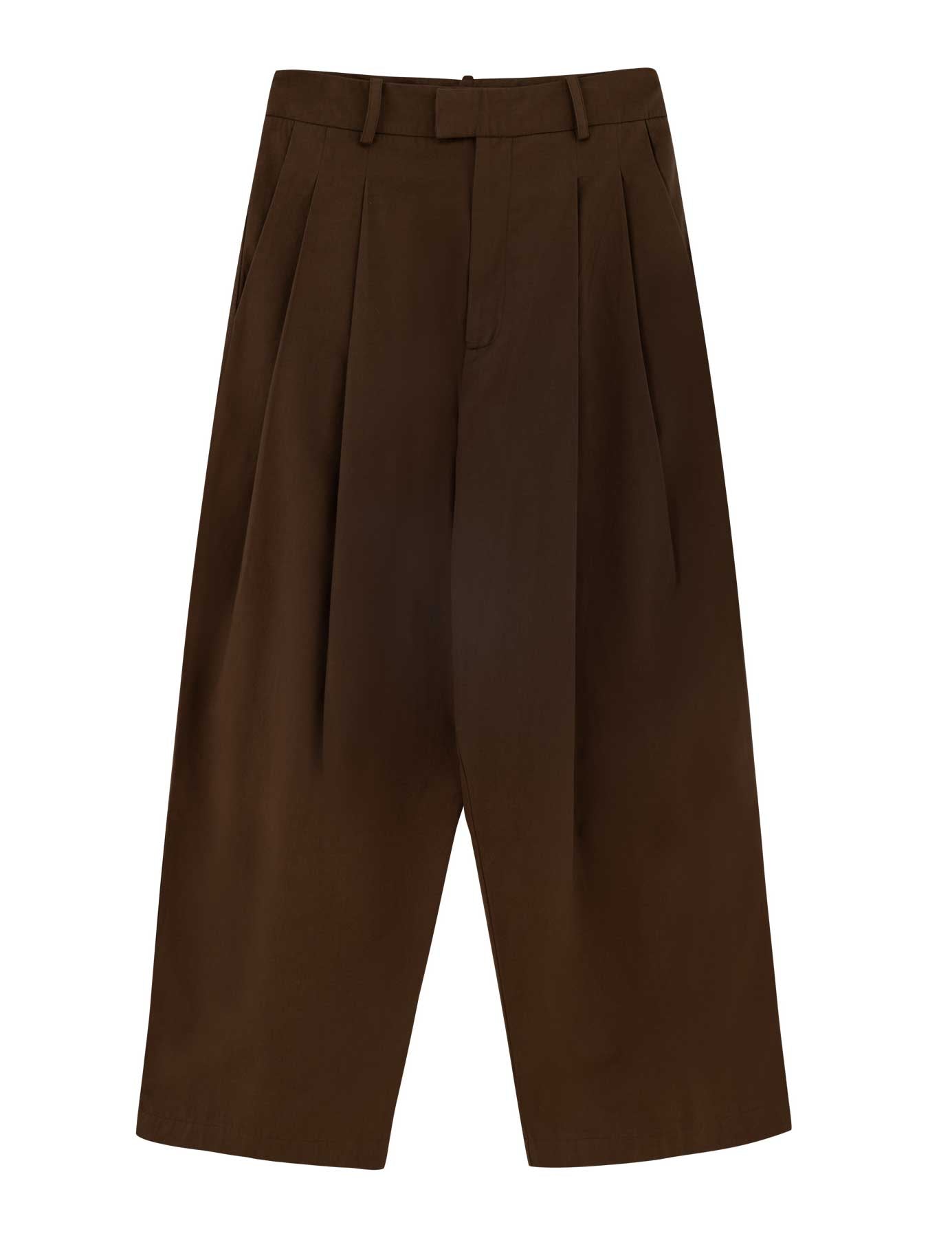 Dark Brown Pleated Trousers