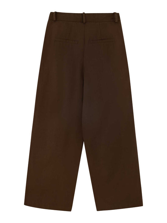Dark Brown Pleated Trousers