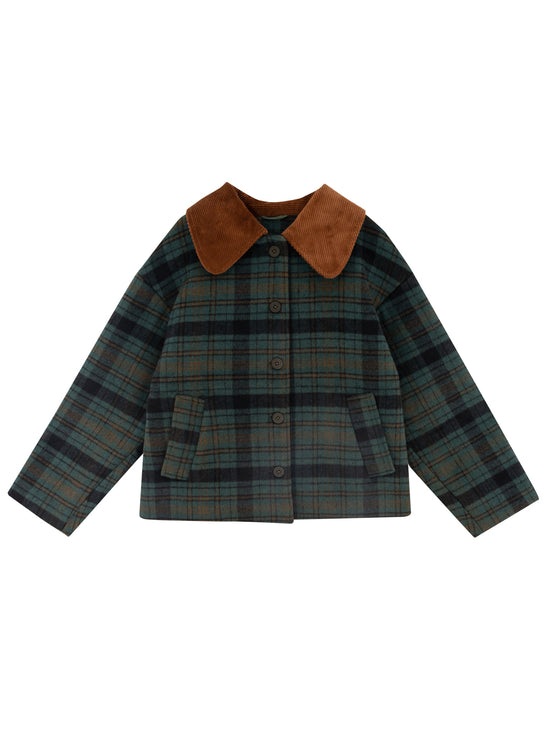 Load image into Gallery viewer, Fern Wool Check Coat
