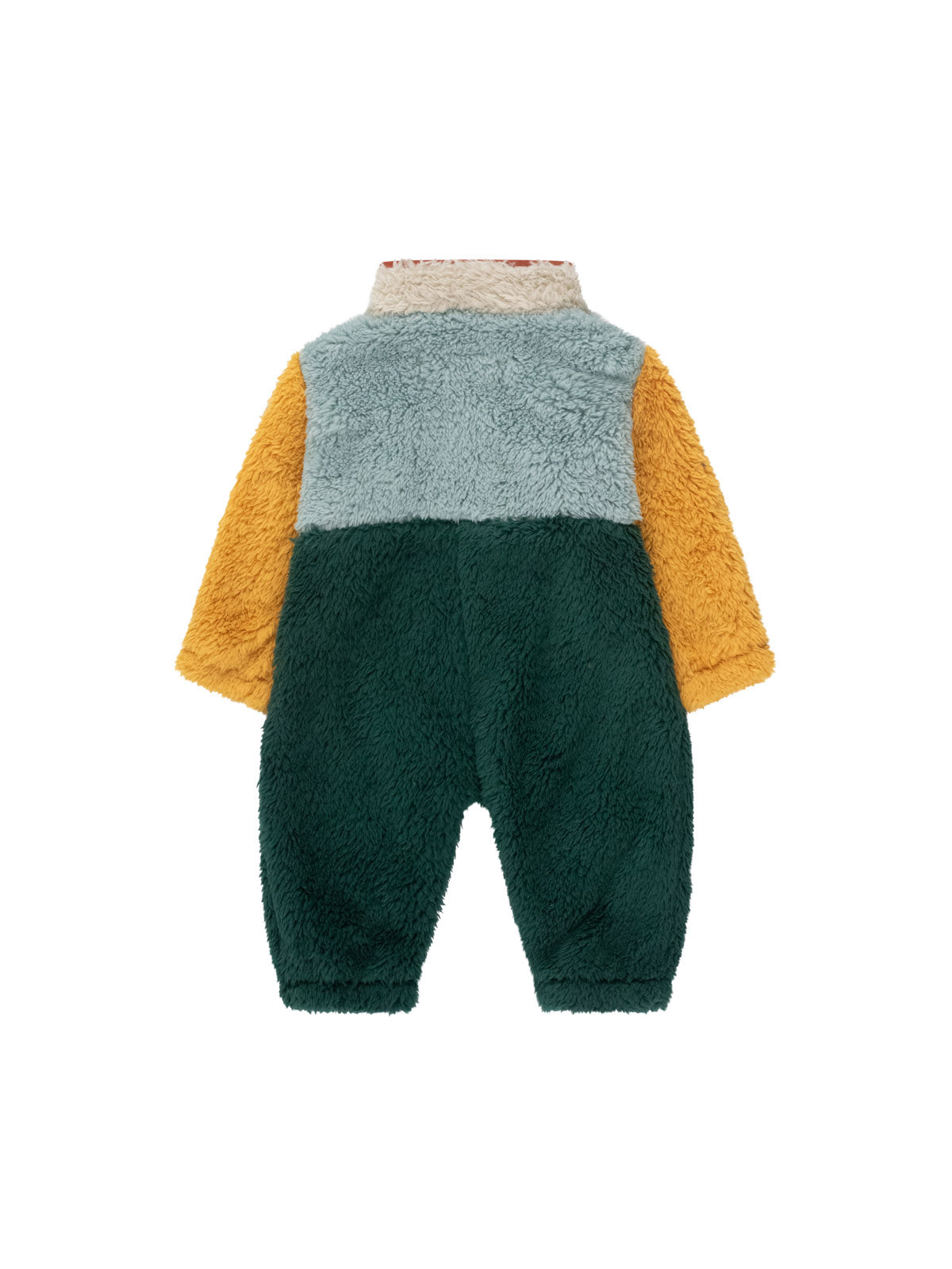 Bottle Green Colour Block Polar Sherpa One-Piece