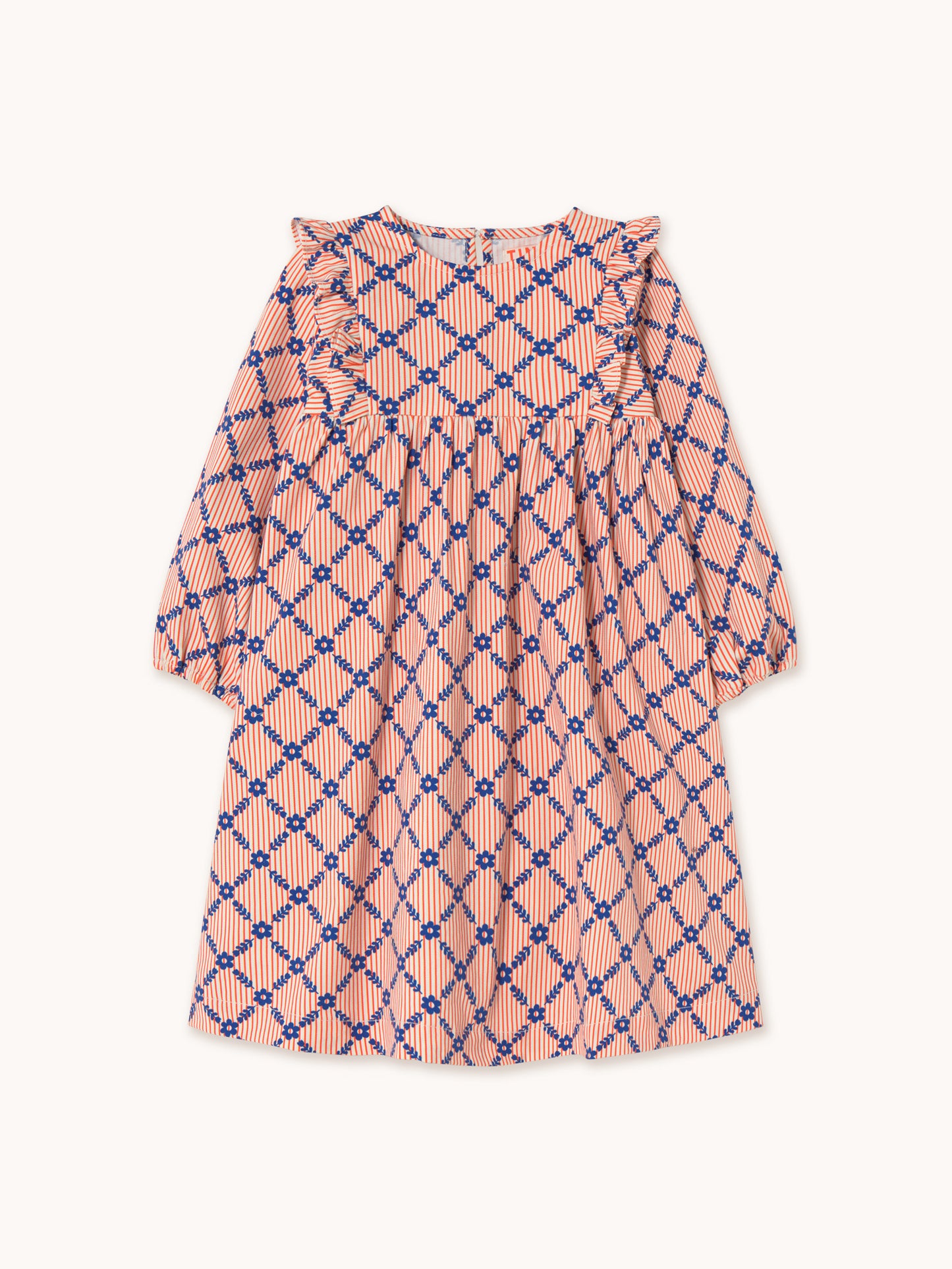 Flower Grid Print Dress