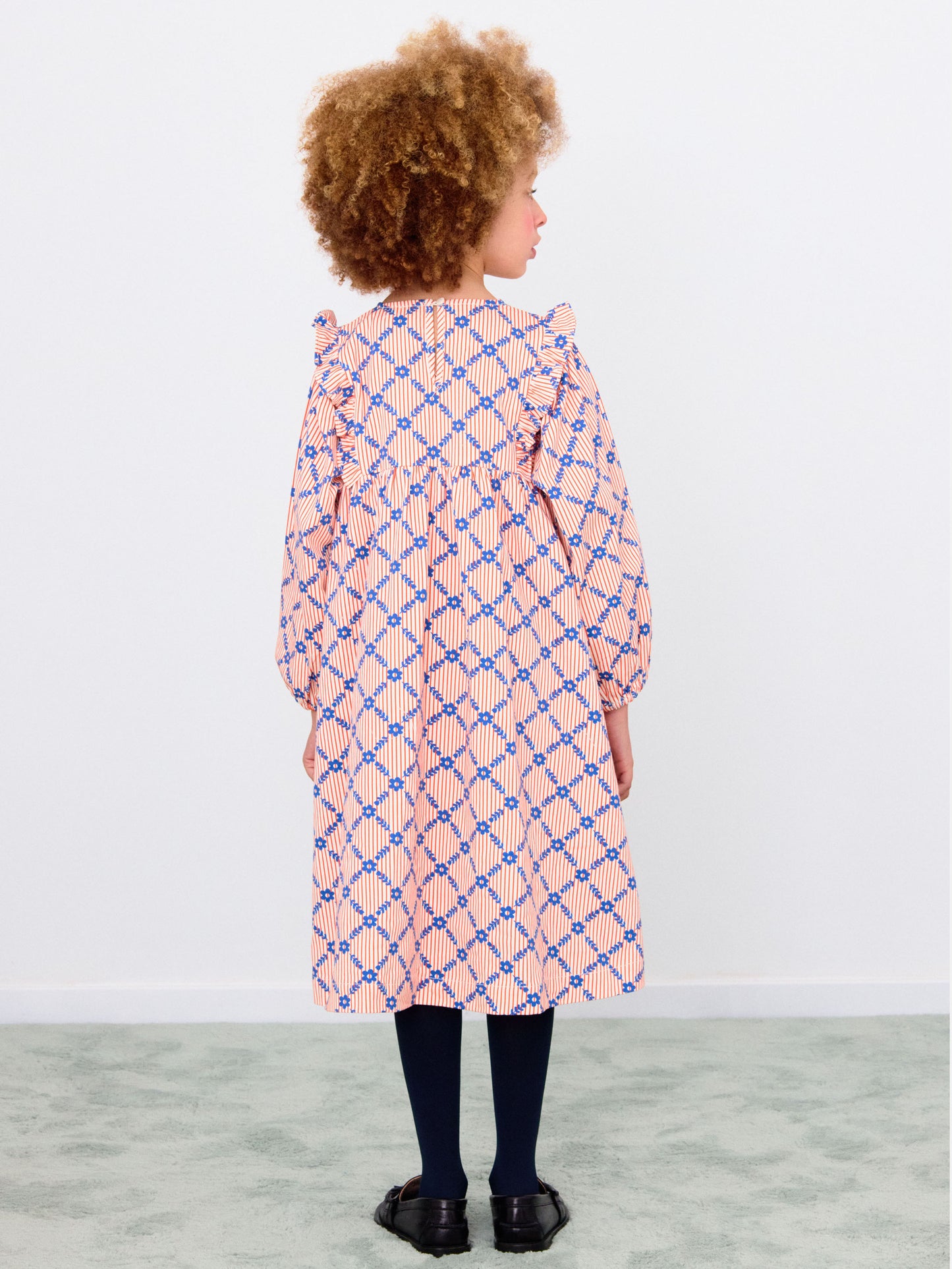 Flower Grid Print Dress