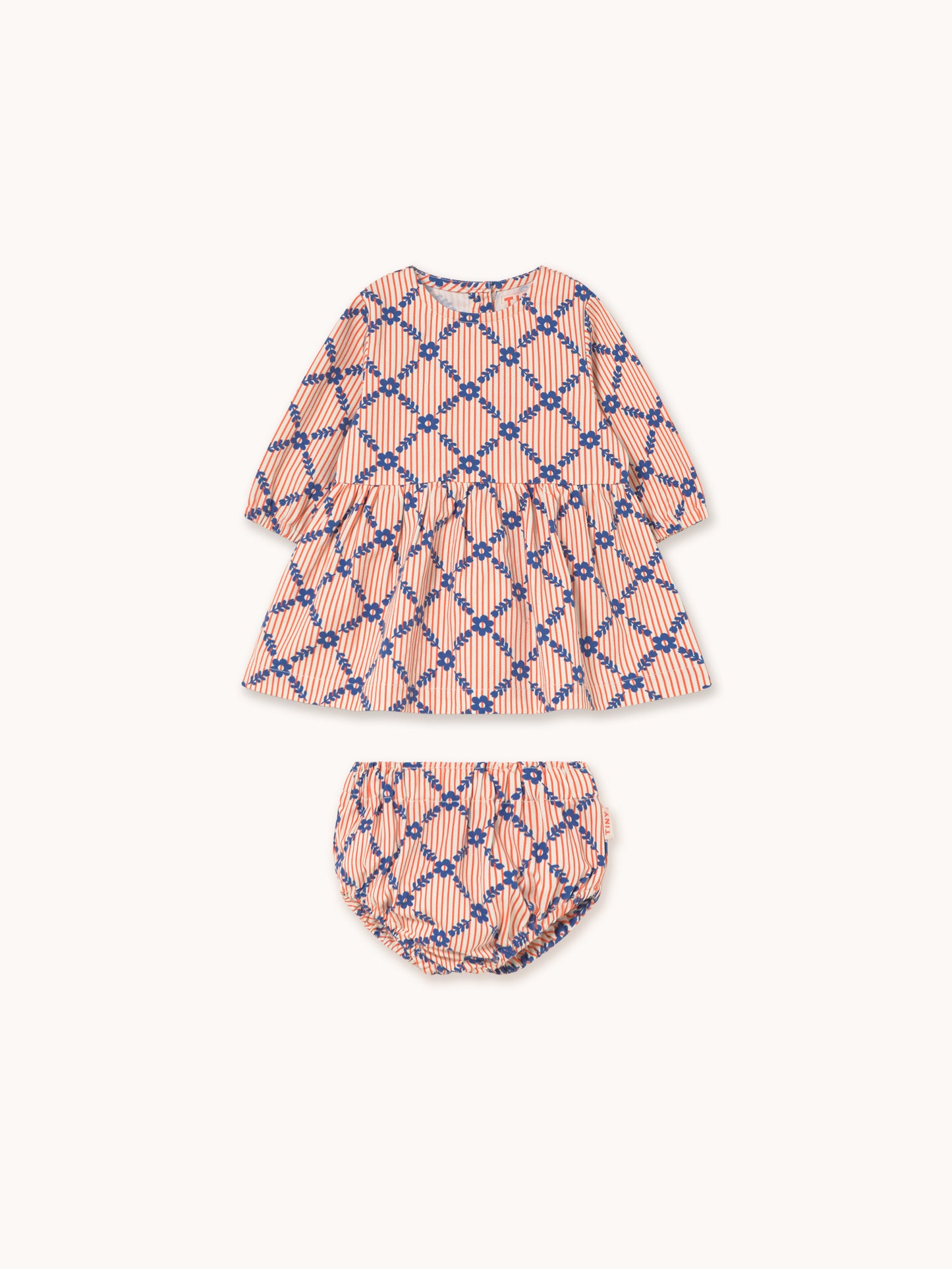 Flower Grid Baby Dress Set