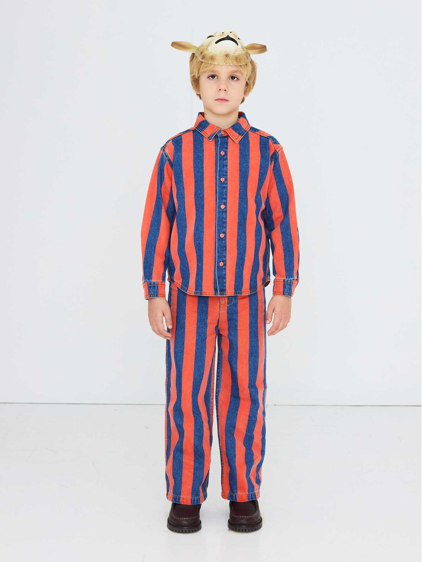 Red Stripes Denim Shirt