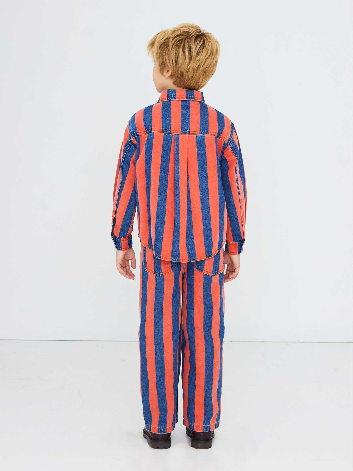 Red Stripes Denim Shirt