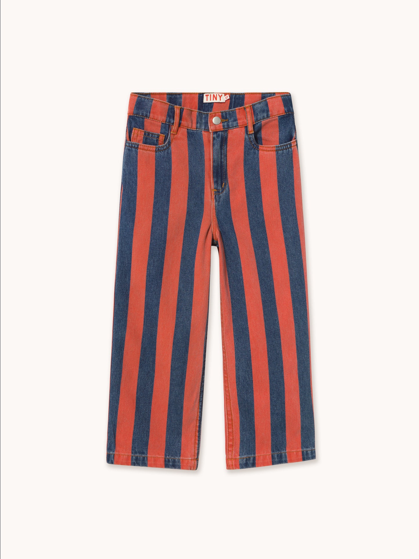Red Stripes Straight Denim Pant