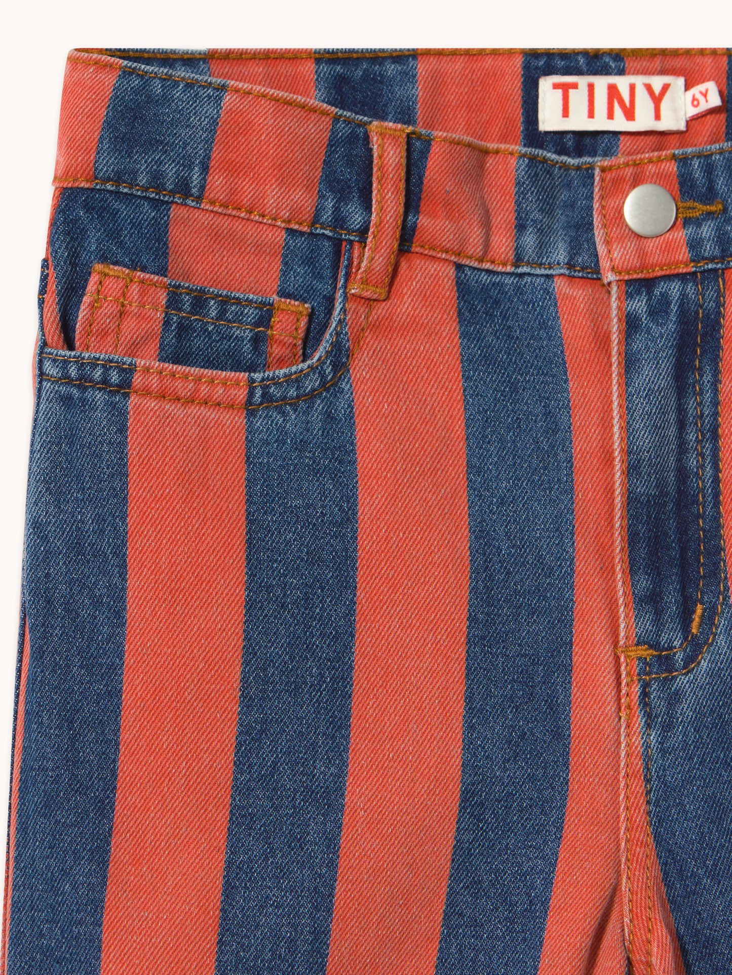 Red Stripes Straight Denim Pant