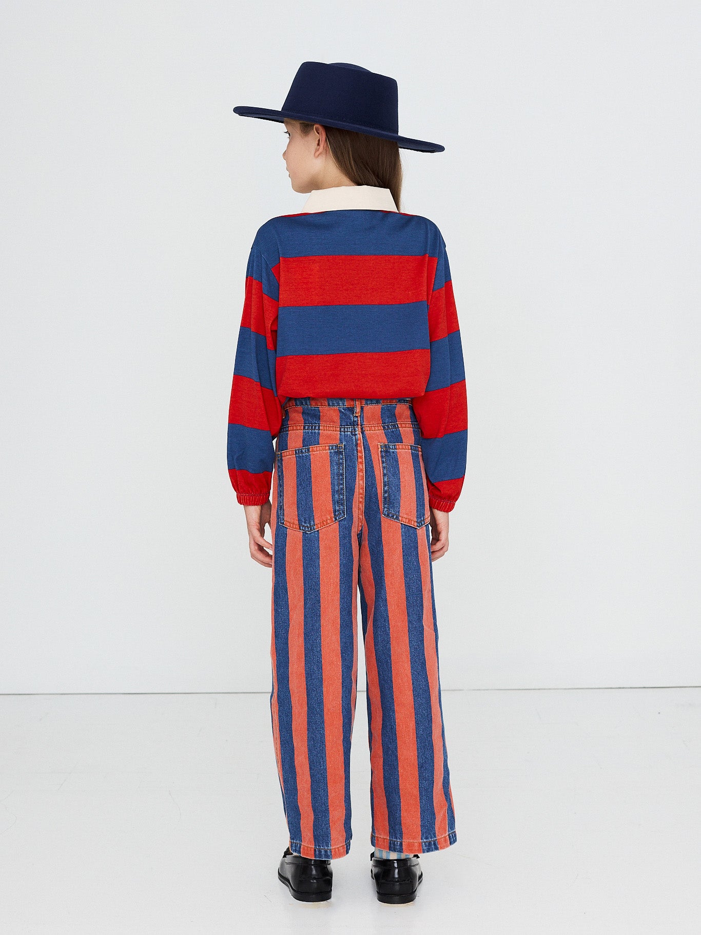 Red Stripes Straight Denim Pant