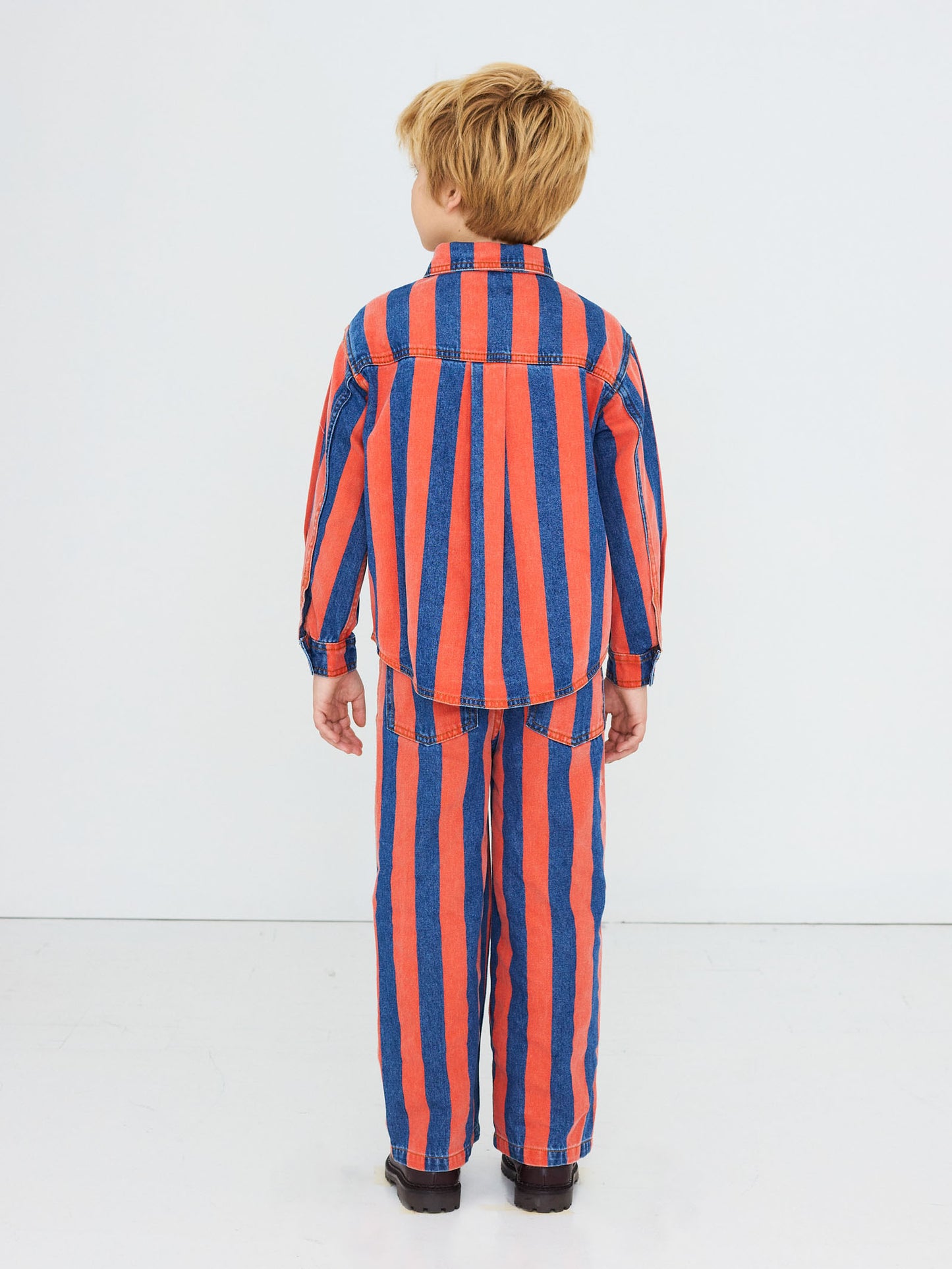 Red Stripes Straight Denim Pant