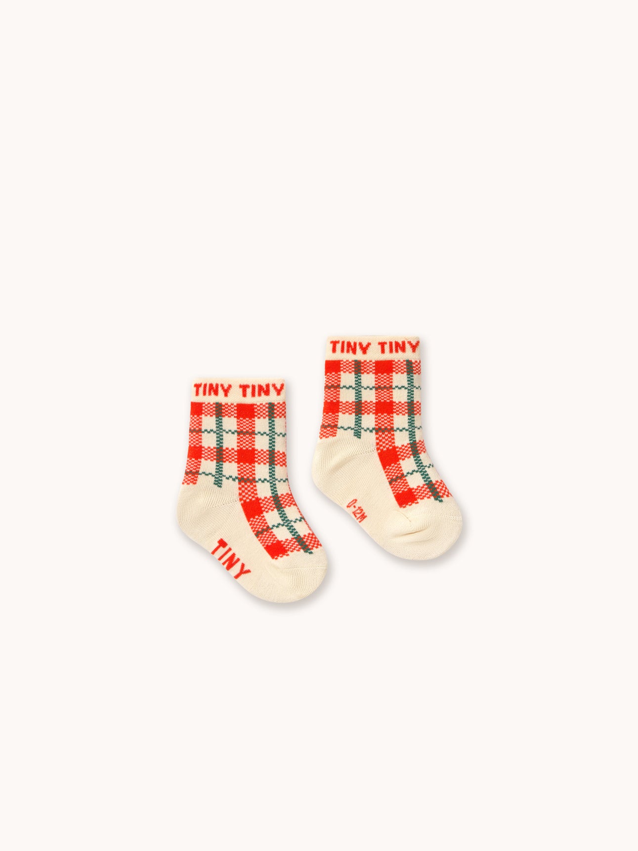 Cream Check Medium Socks