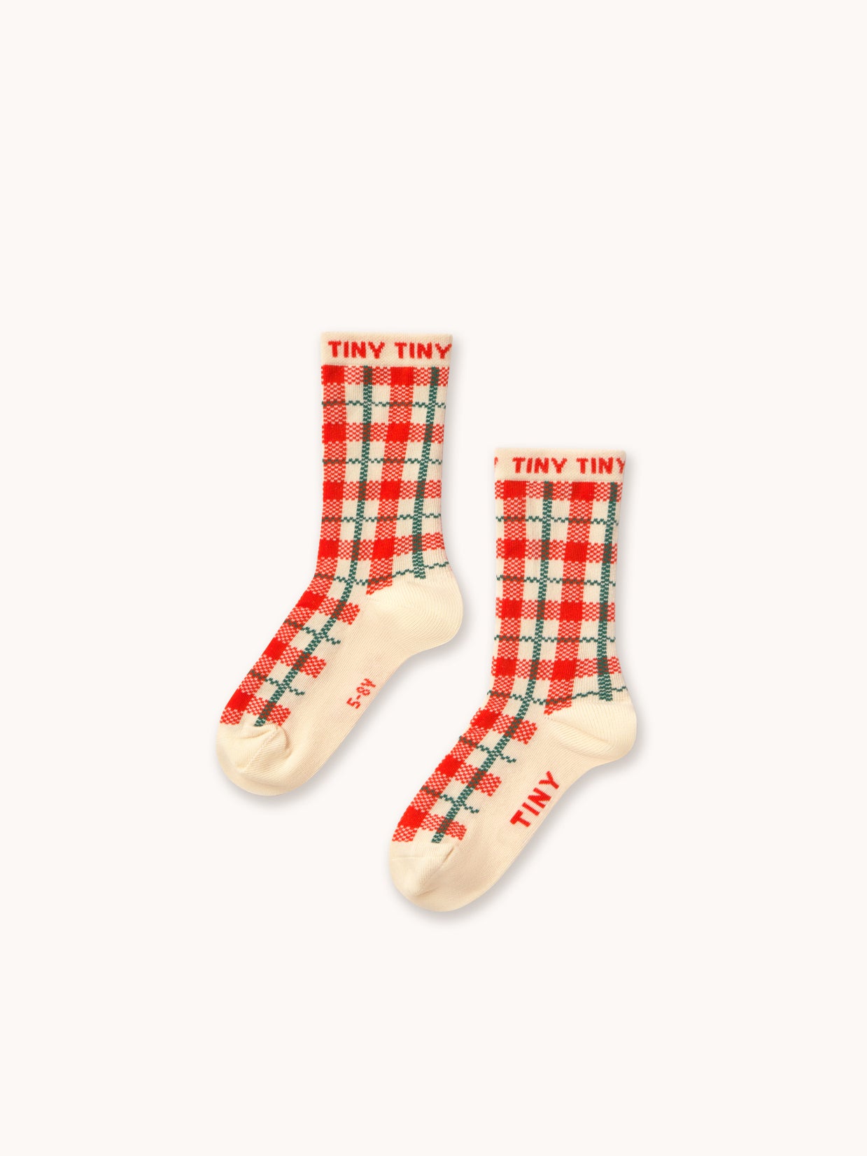 Cream Check Medium Socks