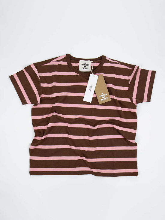 Brown & Pink Striped T-Shirt