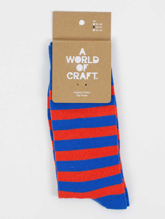 Red & Blue Striped Sock