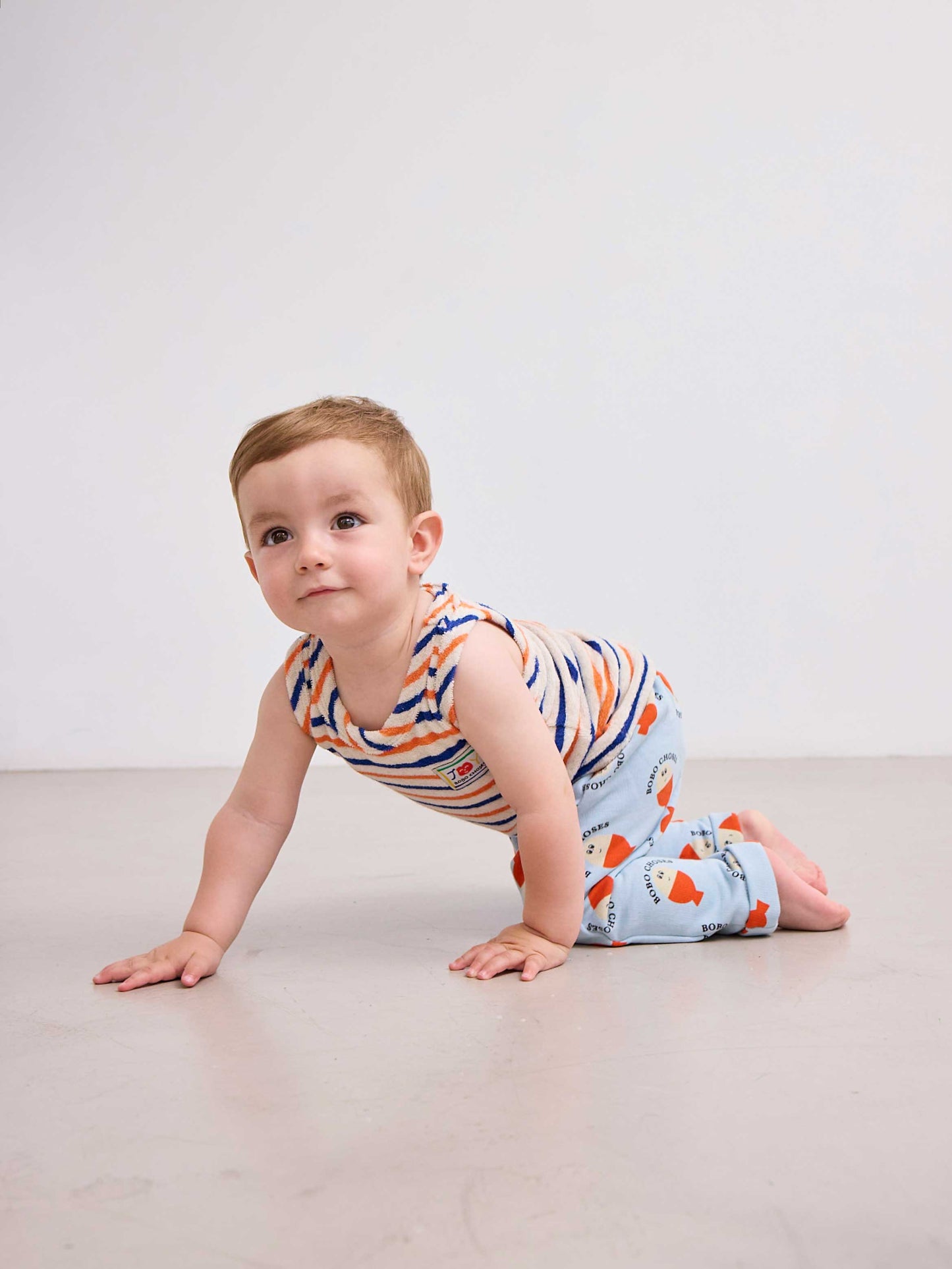 Smiling Striped Terry Cloth Tank Top