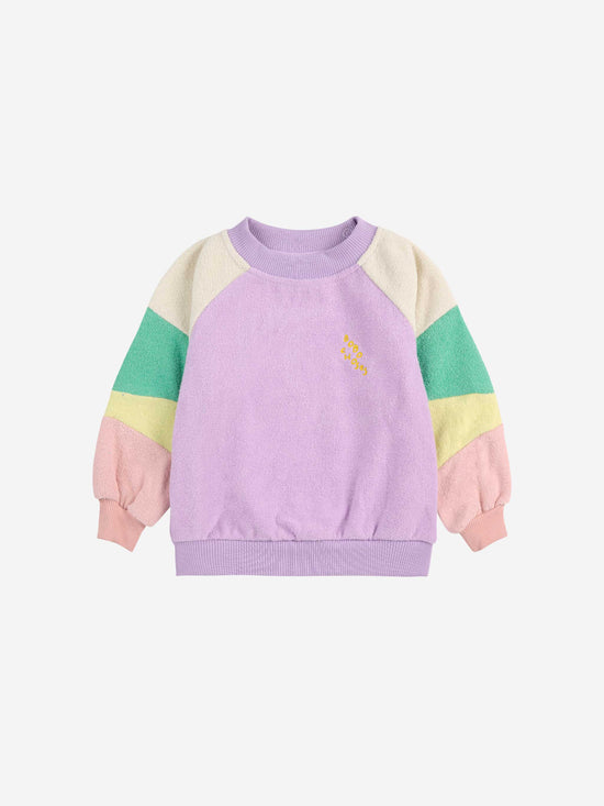 Lilac Colour Block Terry Cloth Sweatshirt