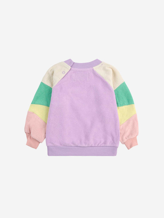 Lilac Colour Block Terry Cloth Sweatshirt