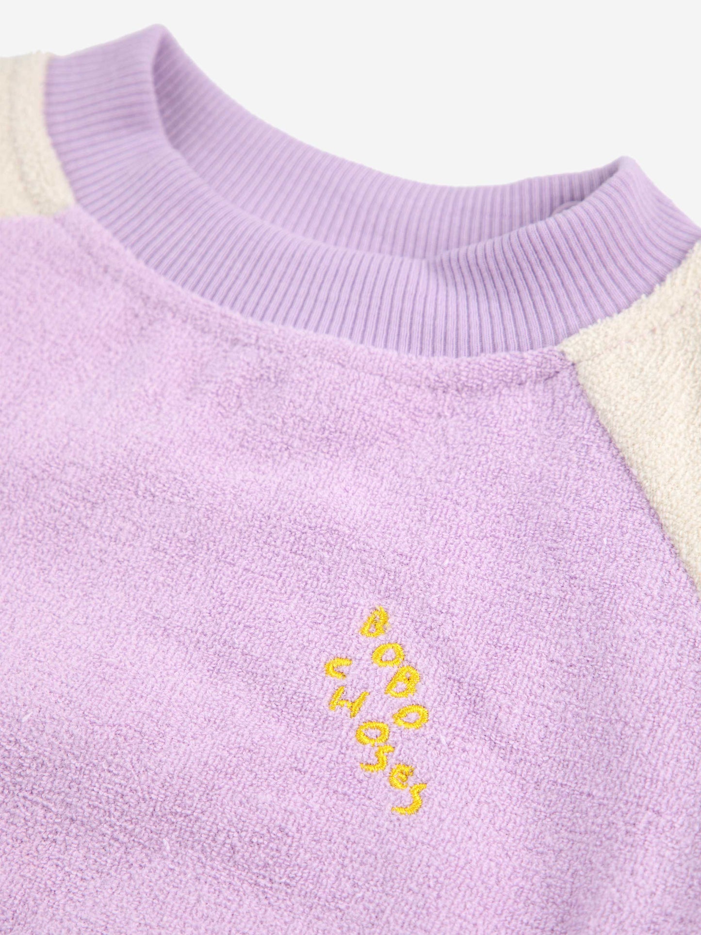 Lilac Colour Block Terry Cloth Sweatshirt