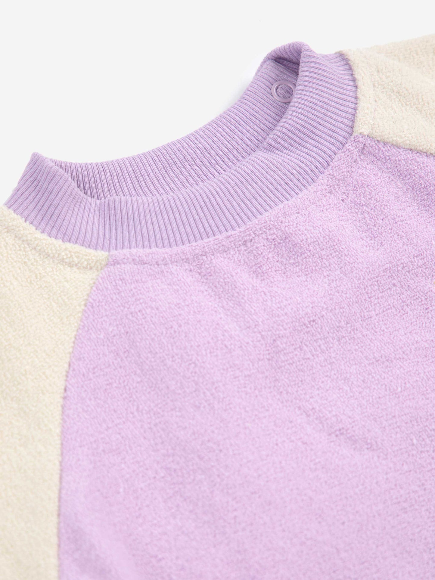 Lilac Colour Block Terry Cloth Sweatshirt