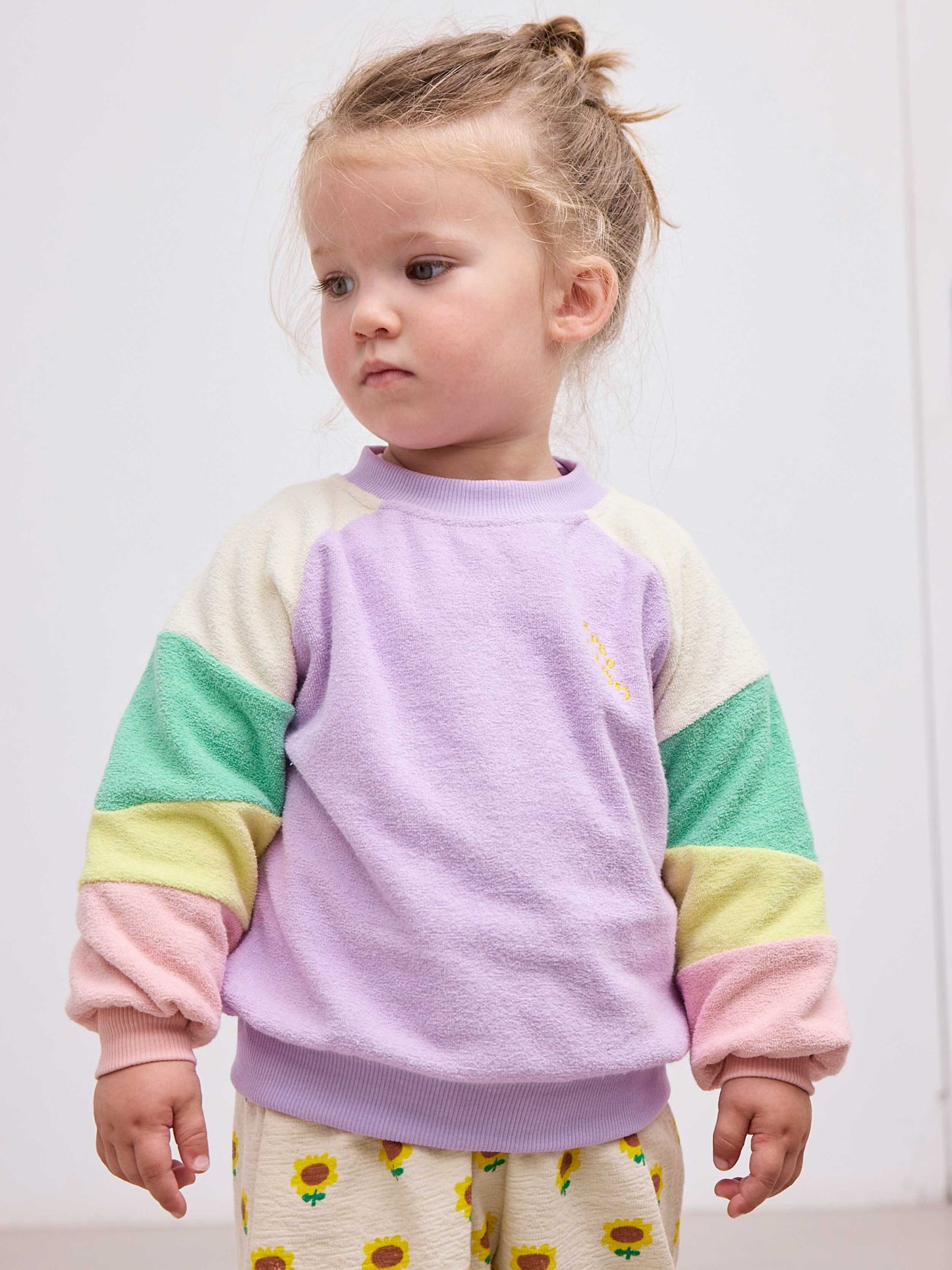 Lilac Colour Block Terry Cloth Sweatshirt