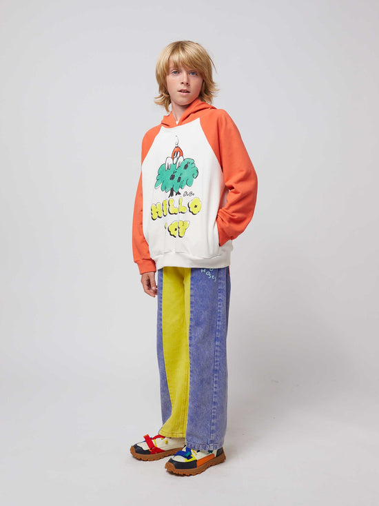 Hello Joy Ranglan Sleeves Hoodie