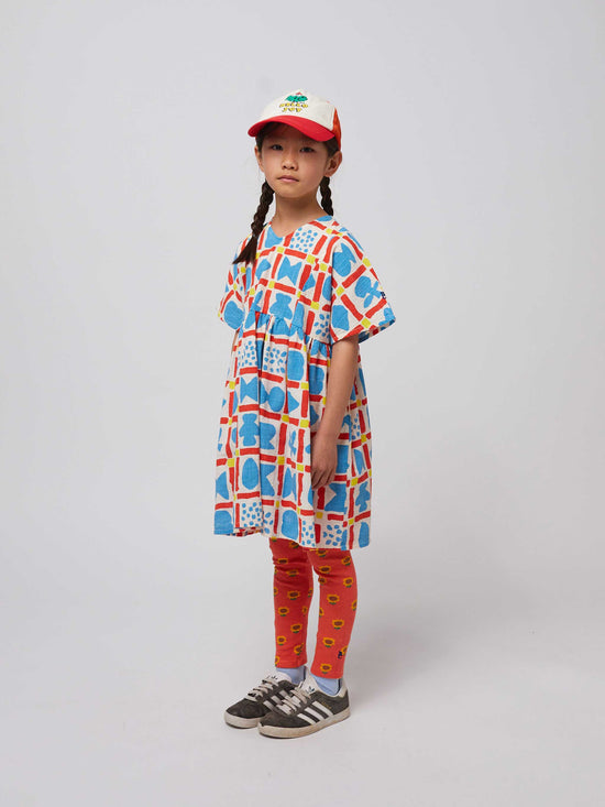 Geometric Game All Over Woven Dress