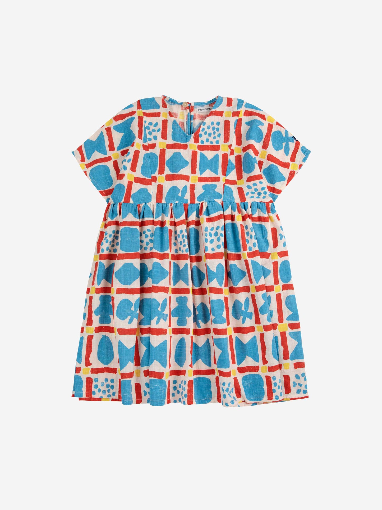 Geometric Game All Over Woven Dress