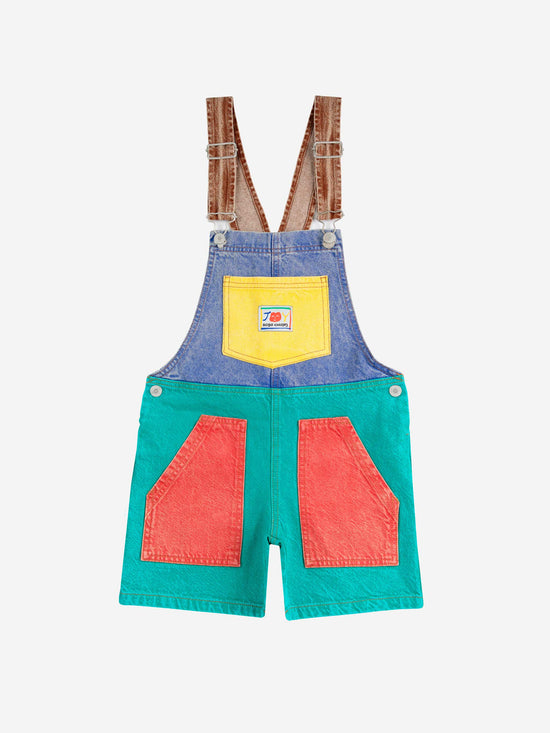 Smiling Colour Block Denim Dungaree