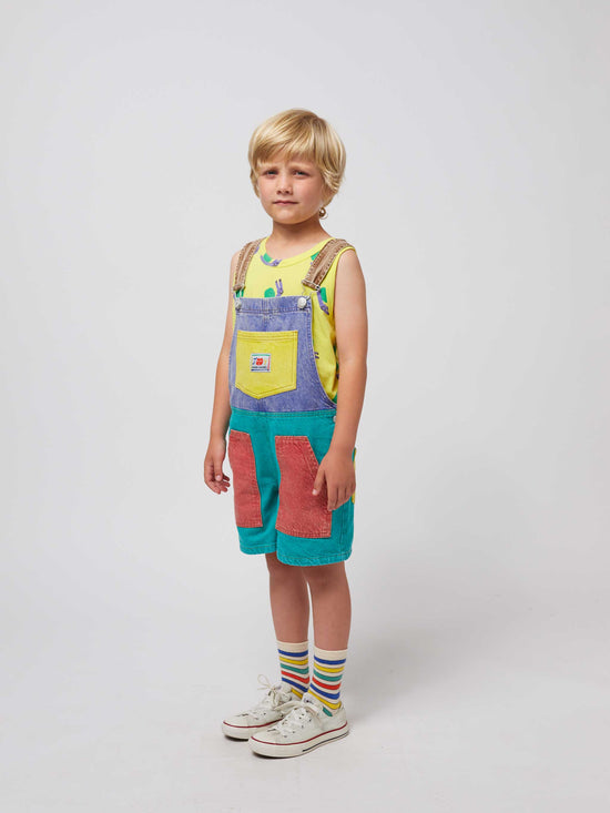 Smiling Colour Block Denim Dungaree