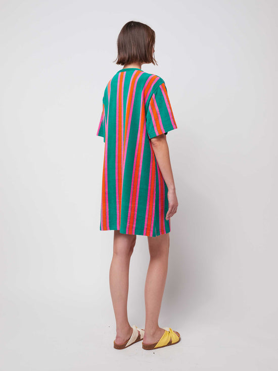 Stripe Terry Short Dress