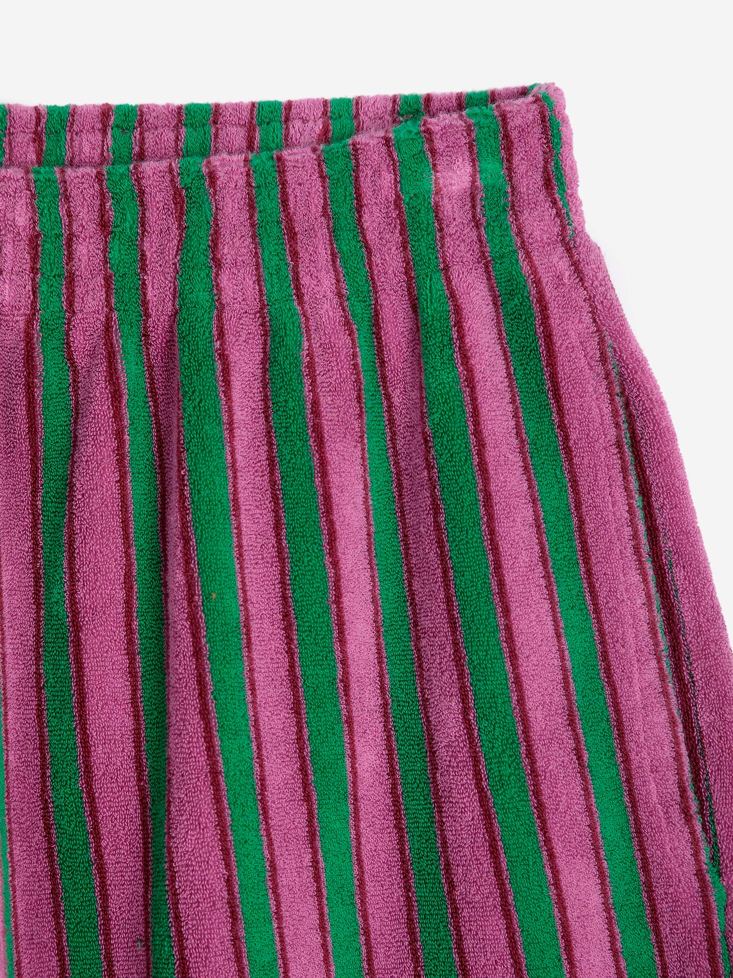 Purple Striped Terry Shorts